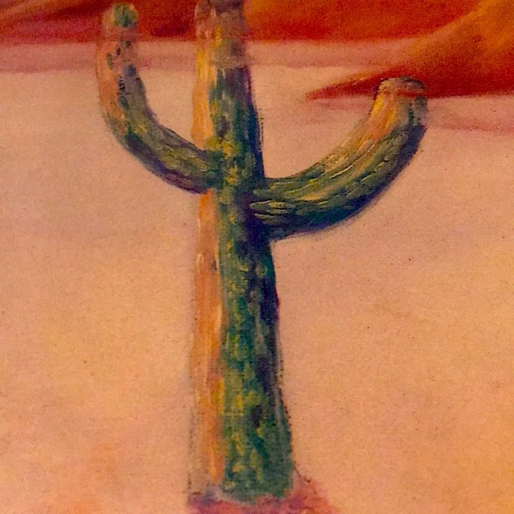 SOUTHWESTERN ART WITH OAK FRAME - Picture 7 of 8